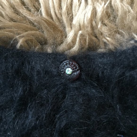 Vintage 1990s Malea for Beker Fashions black angora sweater - size M/L - Picture 6 of 10